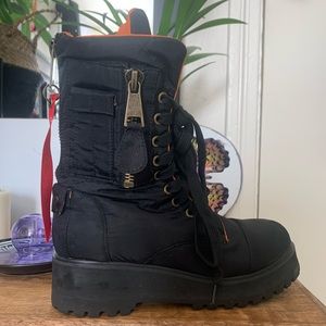 PosterGRL Surplus black and orange trim combat boot